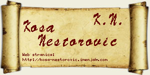 Kosa Nestorović vizit kartica